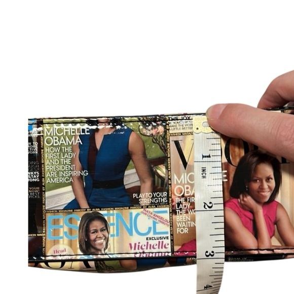 Michelle Obama First Lady Glossy Magazine Print Collage Vinyl Handbag Tote NWOT - Picture 16 of 16